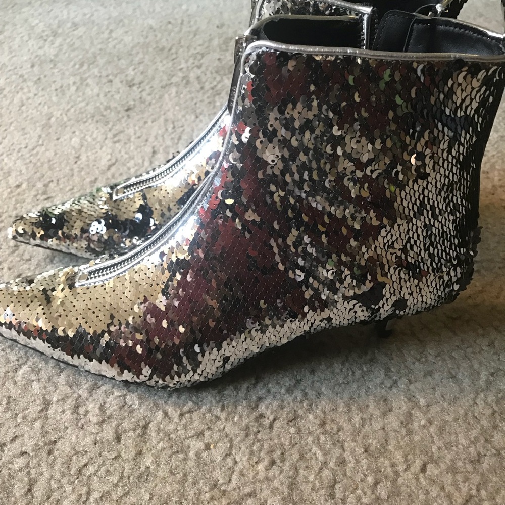 Zara Sequins ankle booties